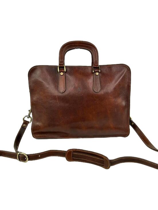 Other - Firenze Giani Handmade Leather Briefcase Brown Made In Italy Shoulder Strap Bags